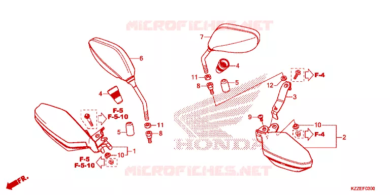 MIRROR/KNUCKLE GUARD Honda MOTO 250 CRF 2017  CRF250LH