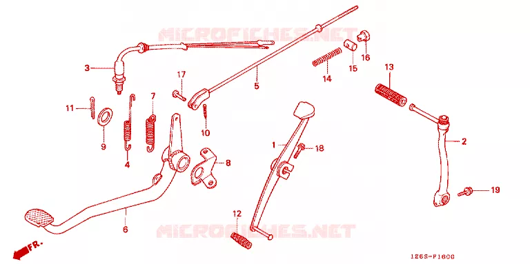 PEDAL/KICK STARTER ARM/ CHANGE PEDAL Honda MOTO 50 DAX 1995  ST50S