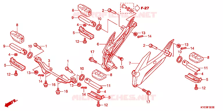 REPOSE PIED Honda MOTO 150 MEGA-PRO 2011  GL150MCB