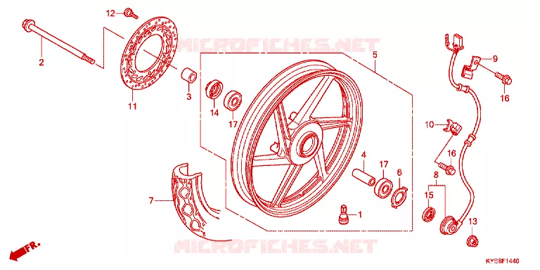 ROUE AVANT Honda MOTO 150 MEGA-PRO 2011  GL150MCB