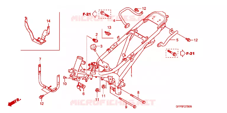 CADRE Honda MOTO 100 POP 2009  RF1009