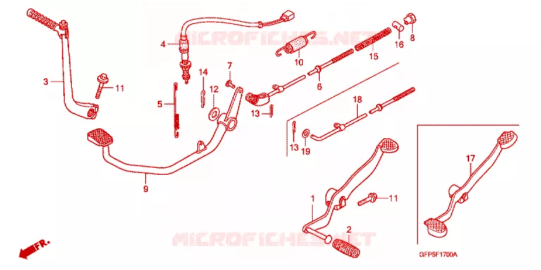 KICK STARTER ARM/PEDAL Honda MOTO 100 POP 2009  RF1009