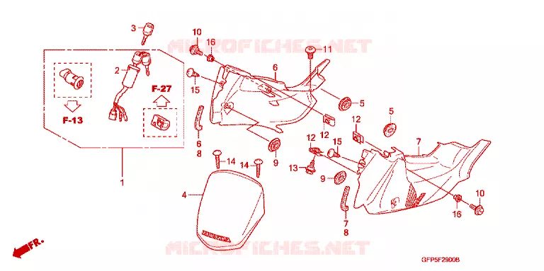 CARENAGE AVANT Honda MOTO 100 POP 2010  RF100A
