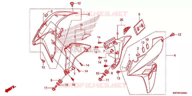 OUIES DE RADIATEUR Honda MOTO 300 XR 2015  XRE300D