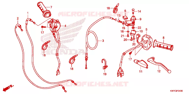 LEVIER DE GUIDON - CABLE - COMMODO Honda MOTO 300 XR 2018  XRE300H