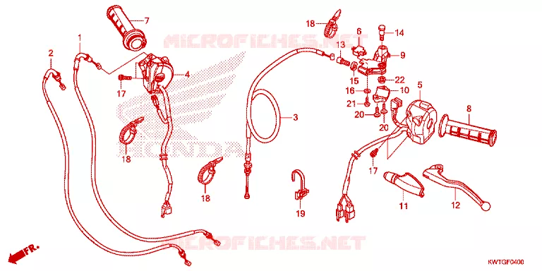 LEVIER DE GUIDON - CABLE - COMMODO Honda MOTO 300 XR 2019  XRE300H