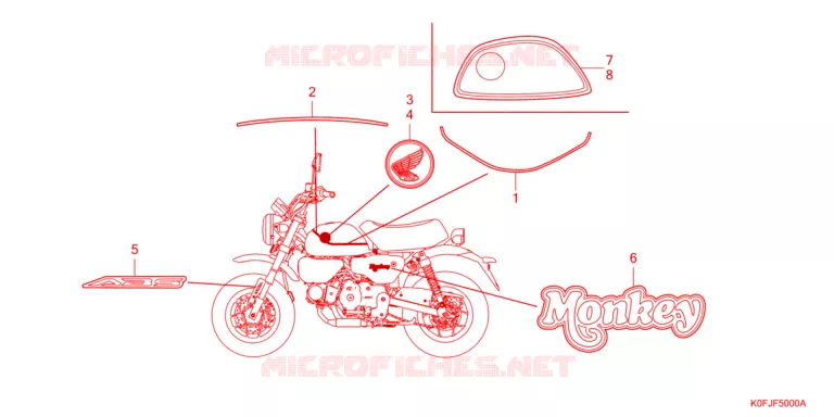 AUTOCOLLANTS Honda MOTO 125 MONKEY 2024  Z125MAS