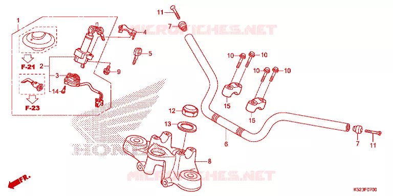 GUIDON Honda MOTO 125 CG 2019  CGX125TFK