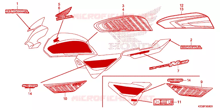 AUTOCOLLANTS Honda MOTO 110 CD 2014  CB110CE