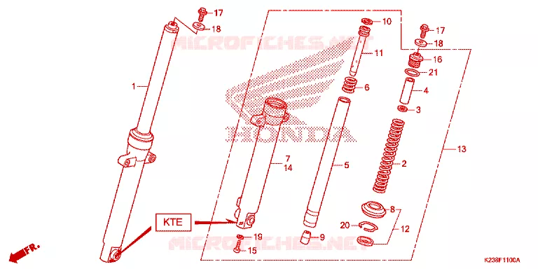 FOURCHE Honda MOTO 110 CD 2014  CB110CE