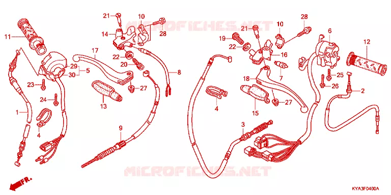 LEVIER DE GUIDON - CABLE - COMMODO Honda MOTO 150 GL 2013  GL1503WHD