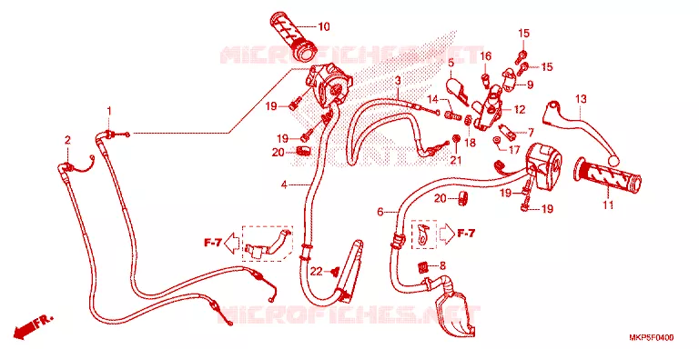 LEVIER DE GUIDON - CABLE - COMMODO Honda MOTO 500 CB 2023  CB500XAP