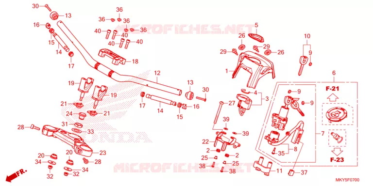 GUIDON - TE DE FOURCHE Honda MOTO 650 CB 2023  CB650RAP
