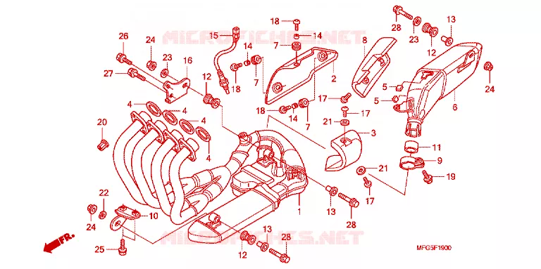 SILENCIEUX D'ECHAPPEMENT Honda MOTO 600 HORNET 2013  CB600FAD_BR