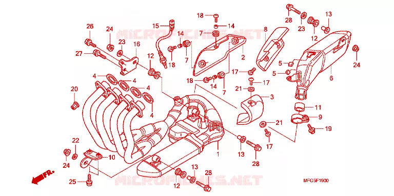 SILENCIEUX D'ECHAPPEMENT Honda MOTO 600 HORNET 2012  CB600FAC_BR
