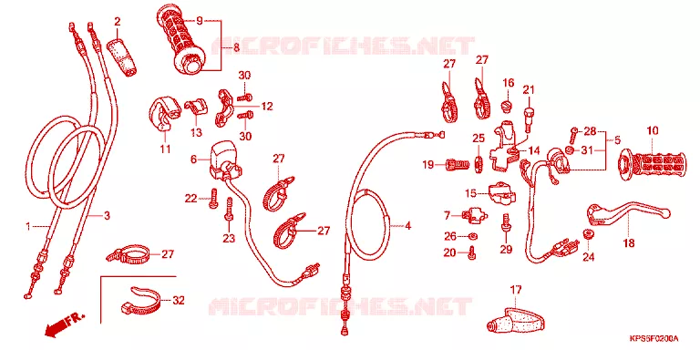 COMMODO - LEVIER - CABLE Honda MOTO 230 CRF 2012  CRF230FC