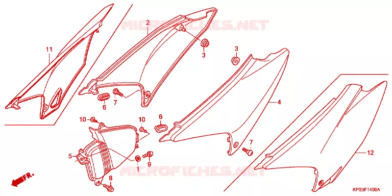 FILTRE A AIR - COUVERCLE LATERAL Honda MOTO 230 CRF 2013  CRF230FC