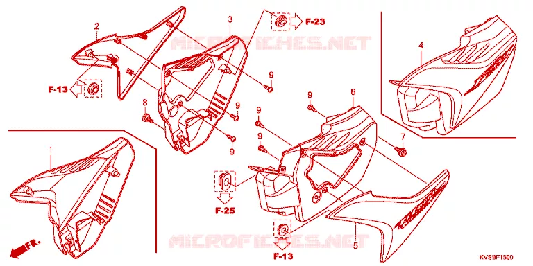 COUVERCLES LATERAUX Honda MOTO 150 CG 2012  CG150ESDC