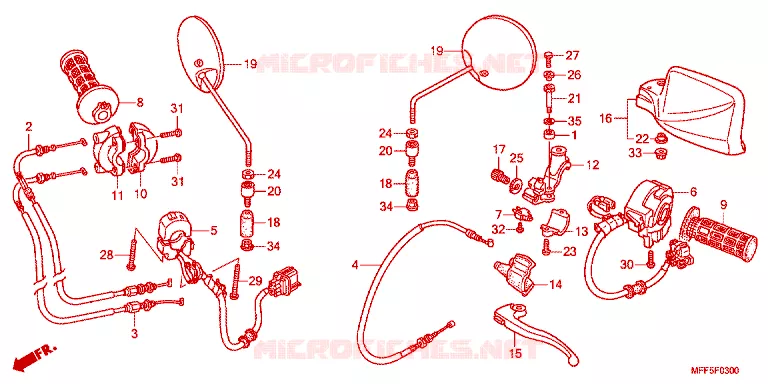 LEVIER DE GUIDON - CABLE - COMMODO Honda MOTO 700 TRANSALP 2013  XL700VAD