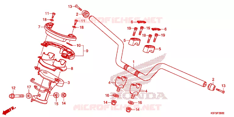 GUIDON - CARENAGE Honda SCOOTER 150 PCX 2022  WW150AN