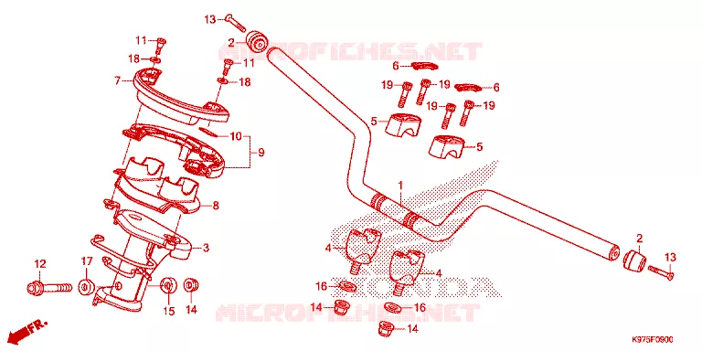 GUIDON - CARENAGE Honda SCOOTER 150 PCX 2022  WW150AN