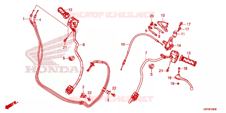LEVIER DE GUIDON - CABLE - COMMODO Honda SCOOTER 150 PCX 2023  WW150AN