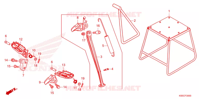REPOSE PIED - BEQUILLE Honda MOTO 250 CRF 2025  CRF250RWES
