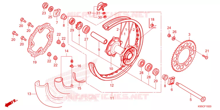 ROUE ARRIERE Honda MOTO 250 CRF 2025  CRF250RWES