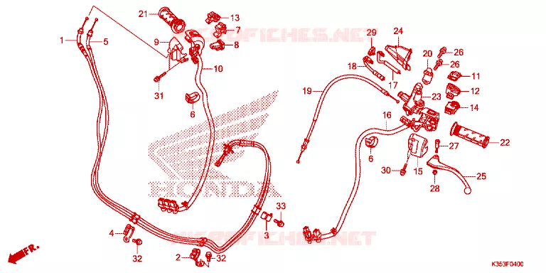 COMMODO - LEVIER - CABLE Honda SCOOTER 125 PCX 2015  WW125F