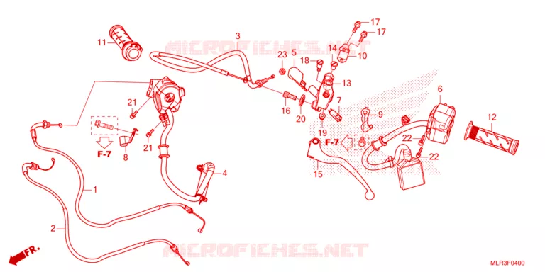 LEVIER DE GUIDON - CABLE - COMMODO Honda MOTO 500 CBR 2025  CBR500RAS
