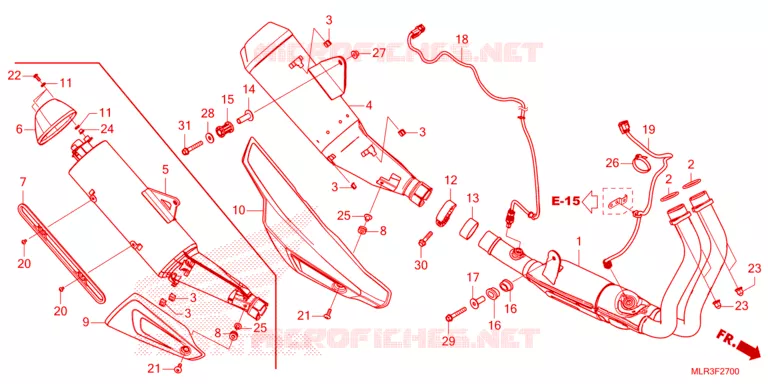 SILENCIEUX D'ECHAPPEMENT Honda MOTO 500 CBR 2025  CBR500RAS