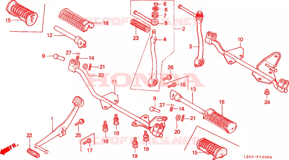 PEDALE - REPOSE PIED Honda MOTO 50 DAX 1989  ST50K