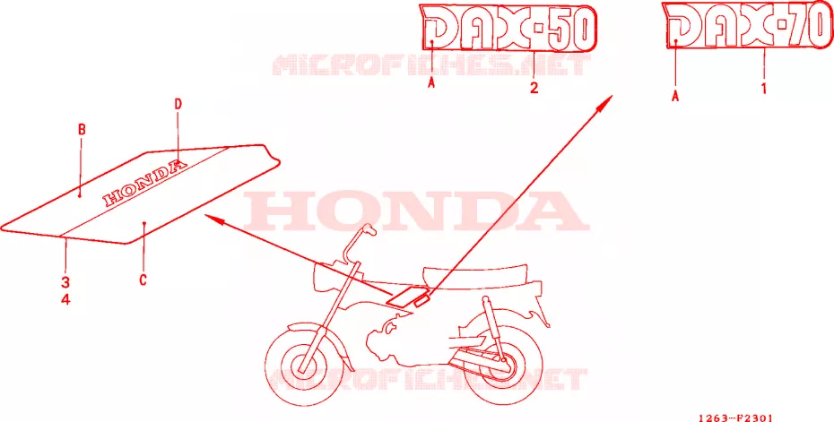RAYURE(ST50L/ST70L) Honda MOTO 70 DAX 1990  ST70L