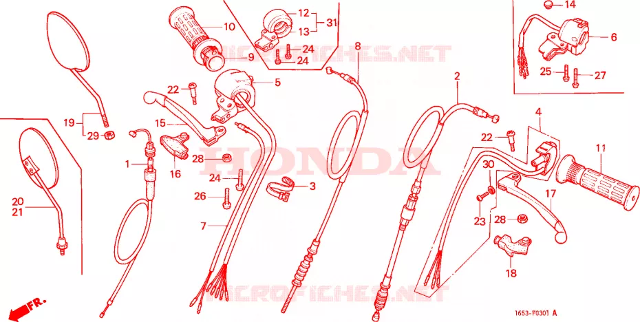 COMMUTATEUR/CABLE/LEVIER DE GUIDON(2) Honda MOTO 50 MONKEY 1981  Z50GZ_M