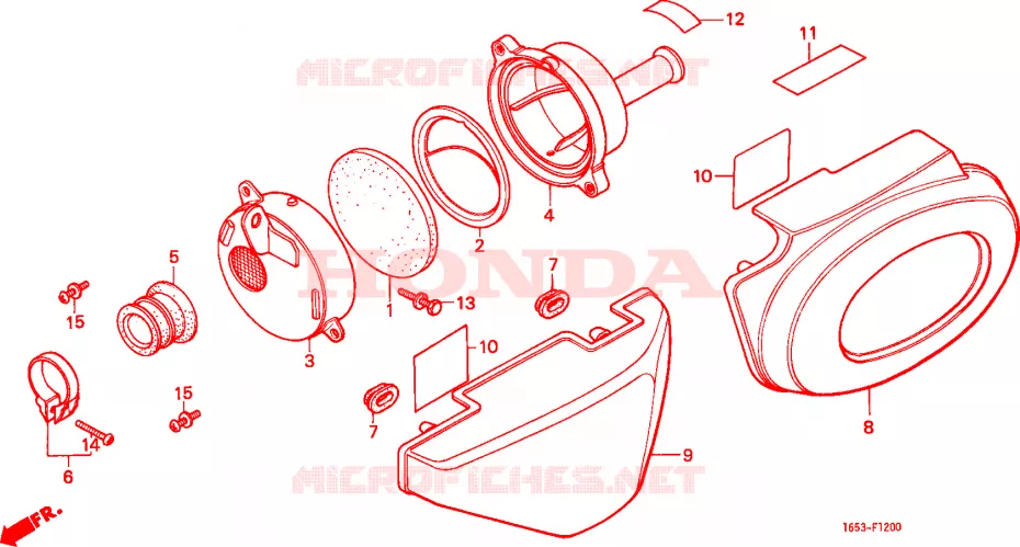 FILTRE A AIR - COUVERCLE LATERAL Honda MOTO 50 MONKEY 1987  Z50JH_M