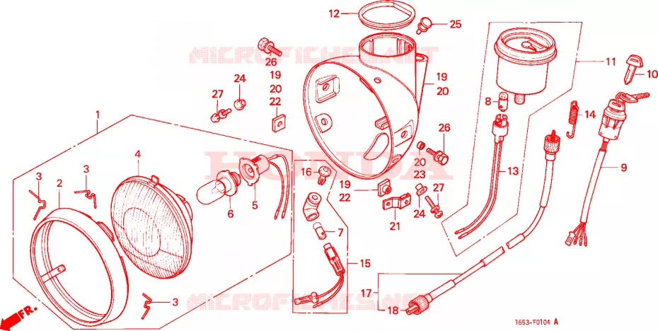 PHARE - COMPTEUR Honda MOTO 50 MONKEY 1987  Z50JH_M