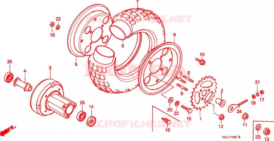 ROUE ARRIERE Honda MOTO 50 MONKEY 1982  Z50JC_M