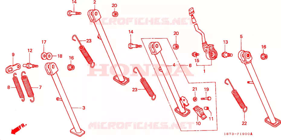 BEQUILLE Honda MOTO 50 MT 1994  MT50SP