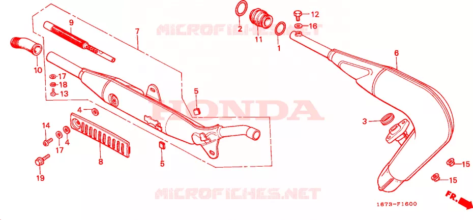 SILENCIEUX D'ECHAPPEMENT Honda MOTO 50 MT 1993  MT50SP