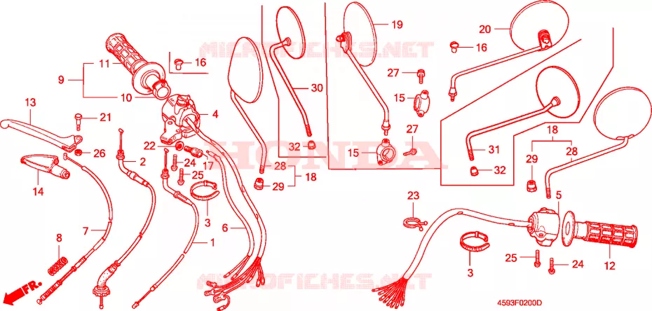 COMMUTATEUR/CABLE(1) Honda MOTO 110 CT 1994  CT110P