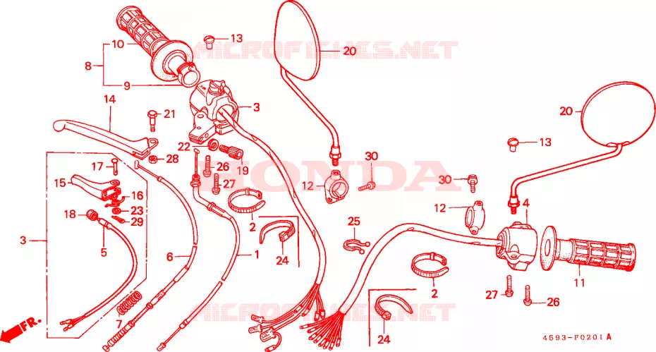 COMMUTATEUR/CABLE(2) Honda MOTO 110 CT 1993  CT110P