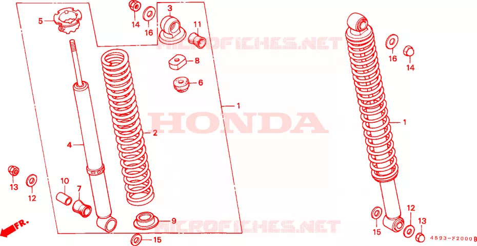 COUSSIN ARRIERE(1) Honda MOTO 110 CT 1982  CT110B