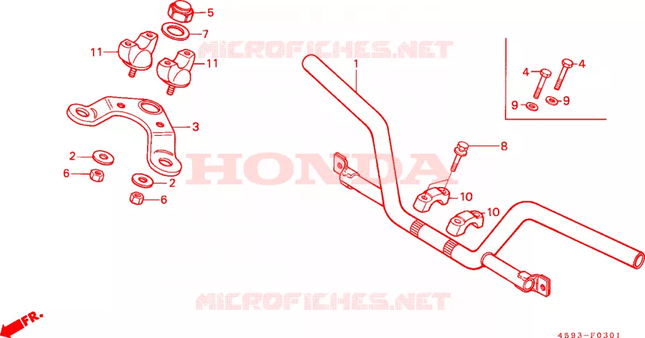 GUIDON - TE DE FOURCHE (2) Honda MOTO 110 CT 1995  CT110P