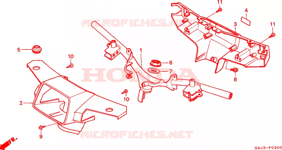 GUIDON - CARENAGE Honda SCOOTER 50 VISION 1990  NE50L