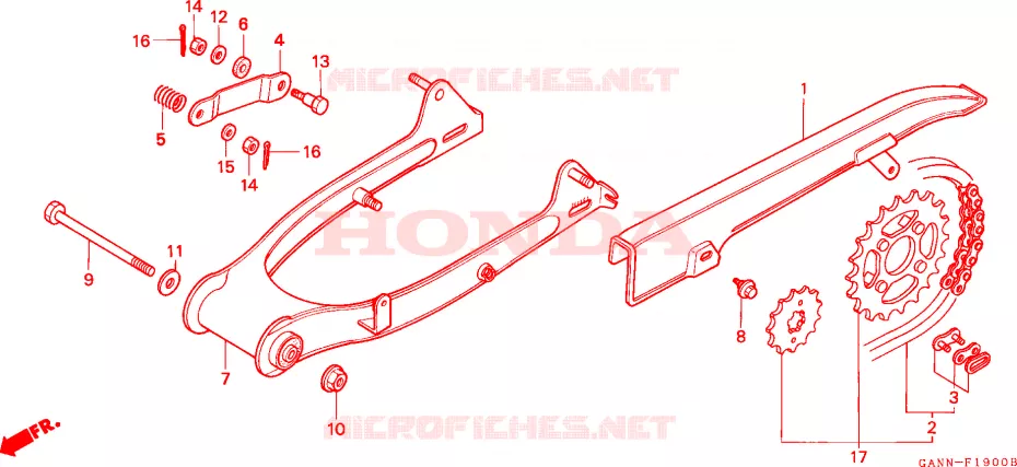 BRAS ARRIERE Honda MOTO 70 DAX 1993  ST70N