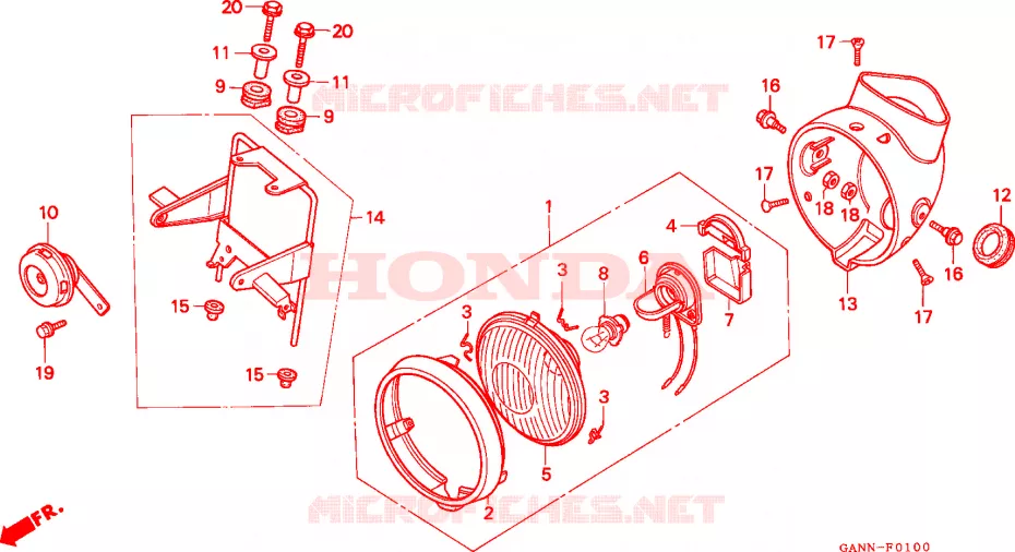 PHARE Honda MOTO 50 DAX 1993  ST50N