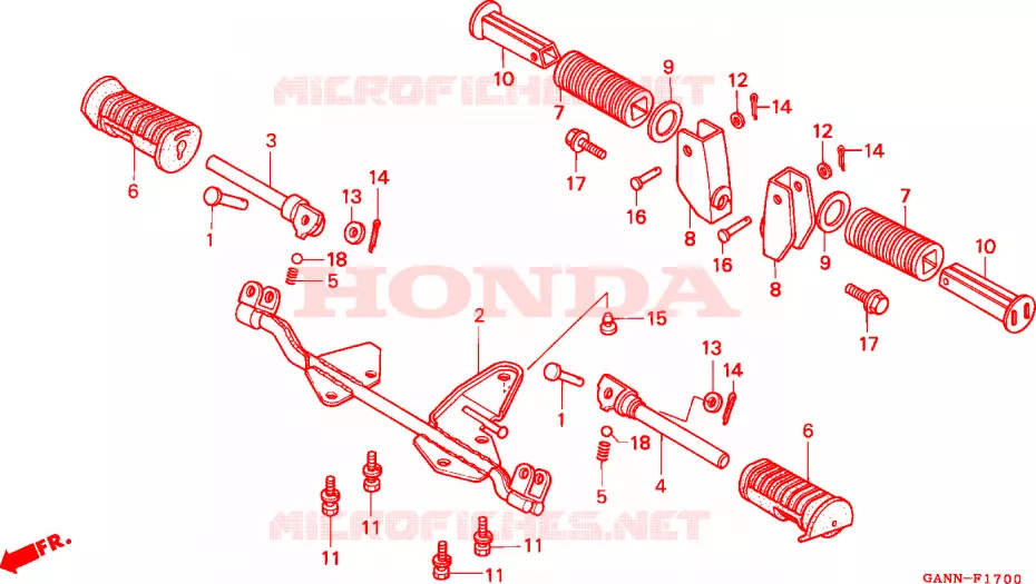 REPOSE PIED Honda MOTO 50 DAX 1993  ST50N