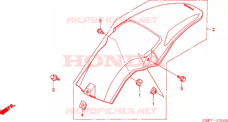 GARDE-BOUE ARRIERE Honda MOTO 85 CR 2003  CR85RB3