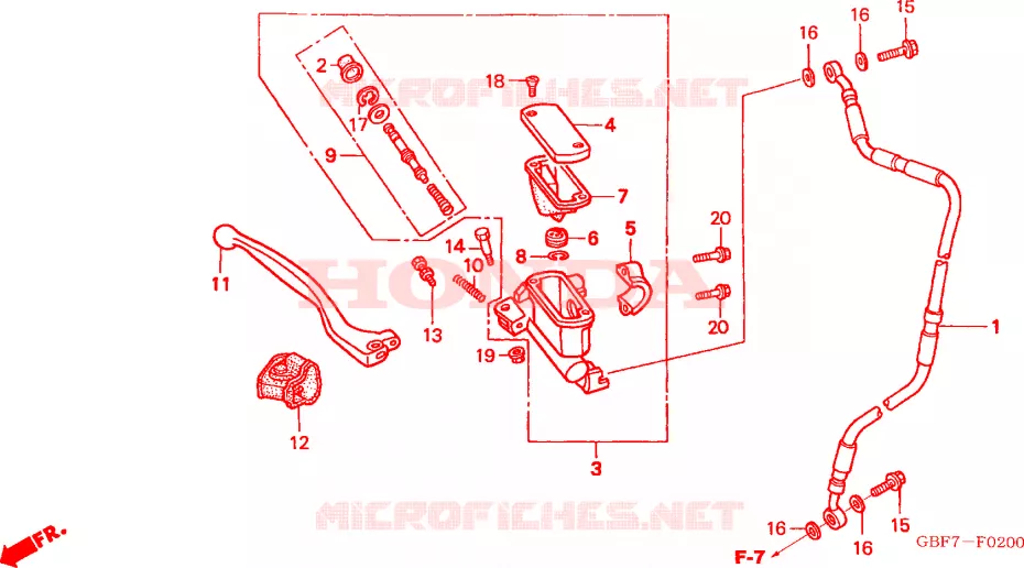 MAITRE CYLINDRE DE FREIN AVANT Honda MOTO 85 CR 2004  CR85RB4