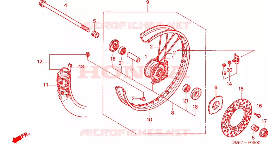 ROUE AVANT Honda MOTO 85 CR 2004  CR85R4